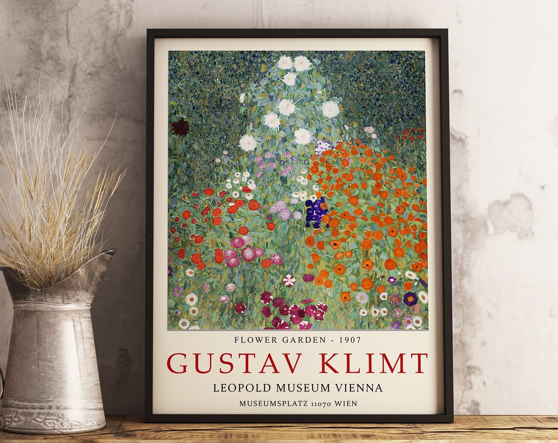 Gustav Klimt Flower Garden 1907 Vienna Museum Exhibition Art Poster - Image 3