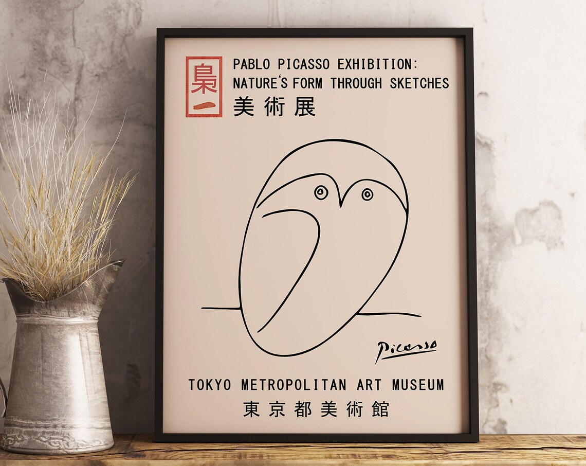 Picasso Owl Vintage Minimalist Art Print - Image 3