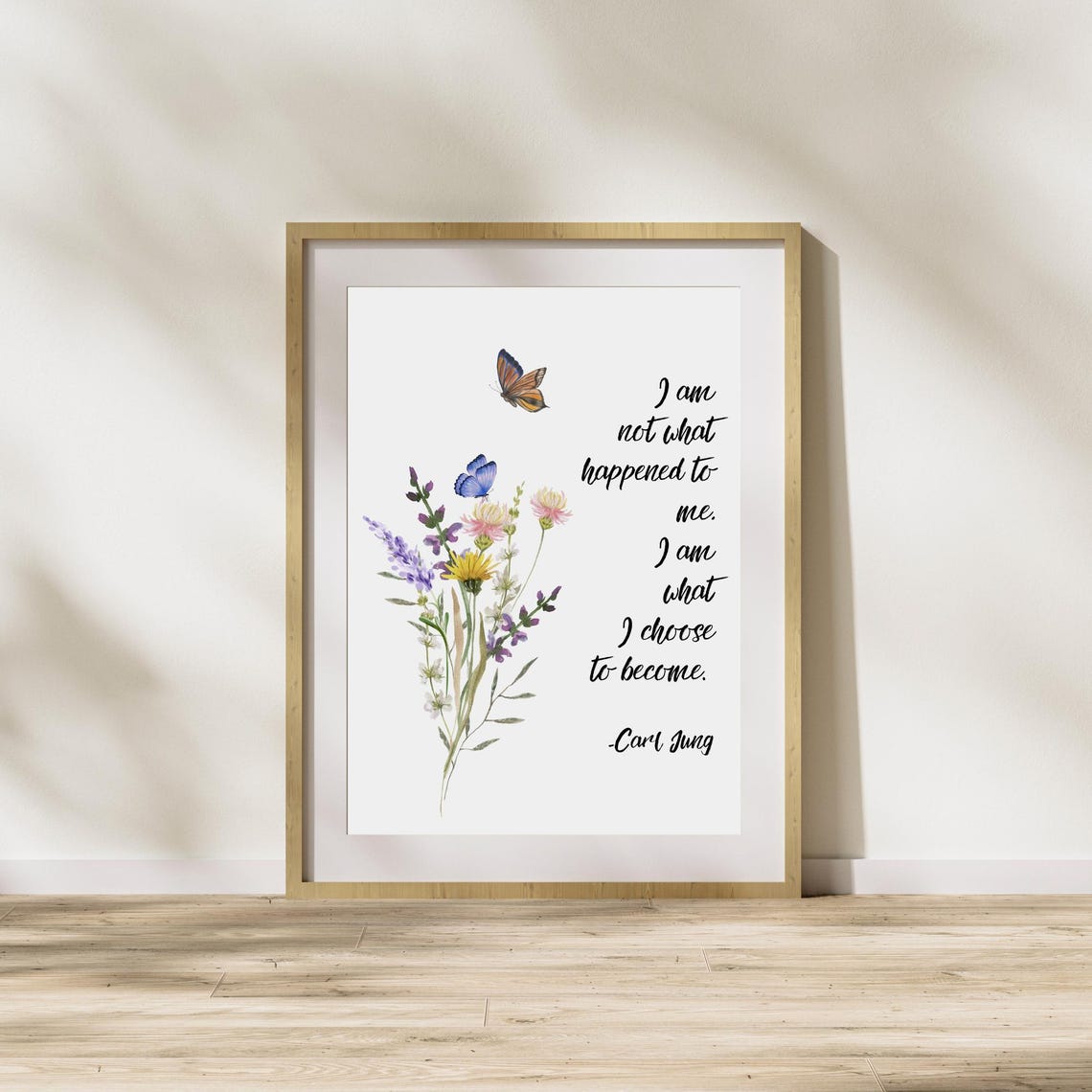 Carl Jung I Am What I Choose To Become Wildflower Quote Wall Poster - Image 5