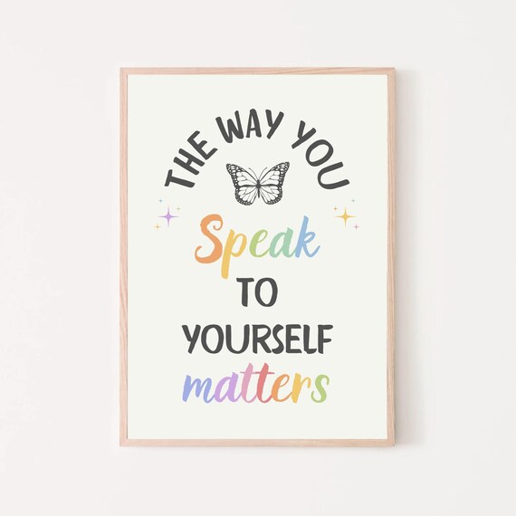 The Way You Speak to Yourself Matters Rainbow Pastel Self Love Poster