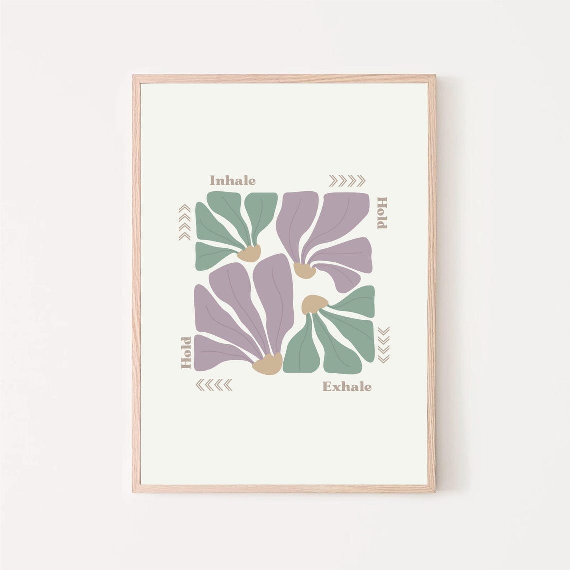 Mindful Box Breathing Poster Inhale Hold Exhale Hold Floral Guide - Image 6