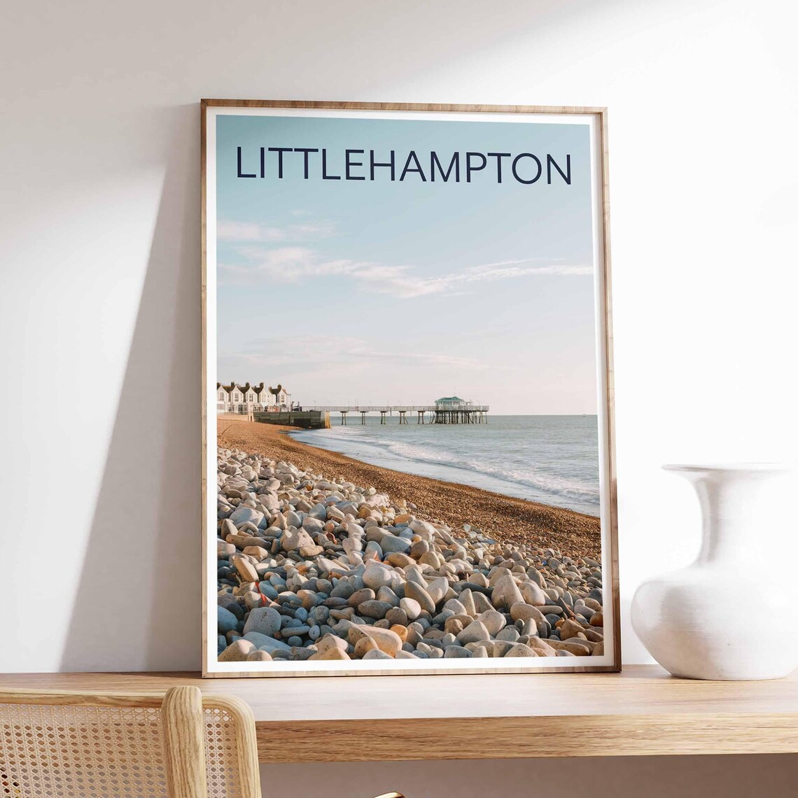 Littlehampton West Sussex Pebble Beach Pier Photo Travel Poster