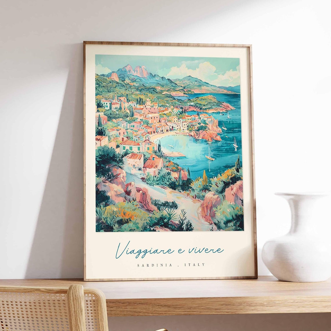 Sardinia Poster Italian Travel Print Sardinia Travel Art Sardinia Wall Art Italy Art Italy Travel Decor Italian Travel Gift