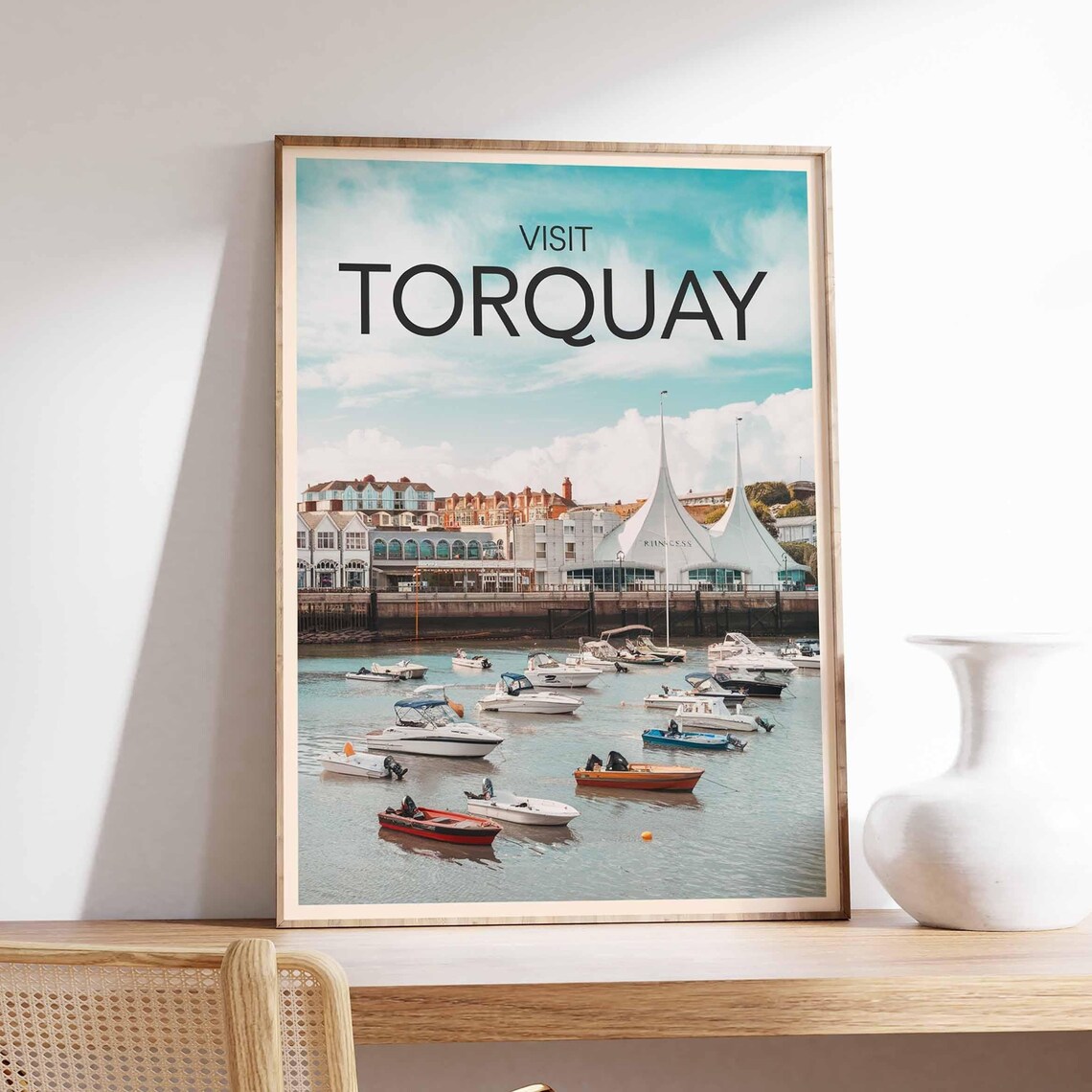 Visit Torquay Marina Boats and Waterfront Photographic Poster