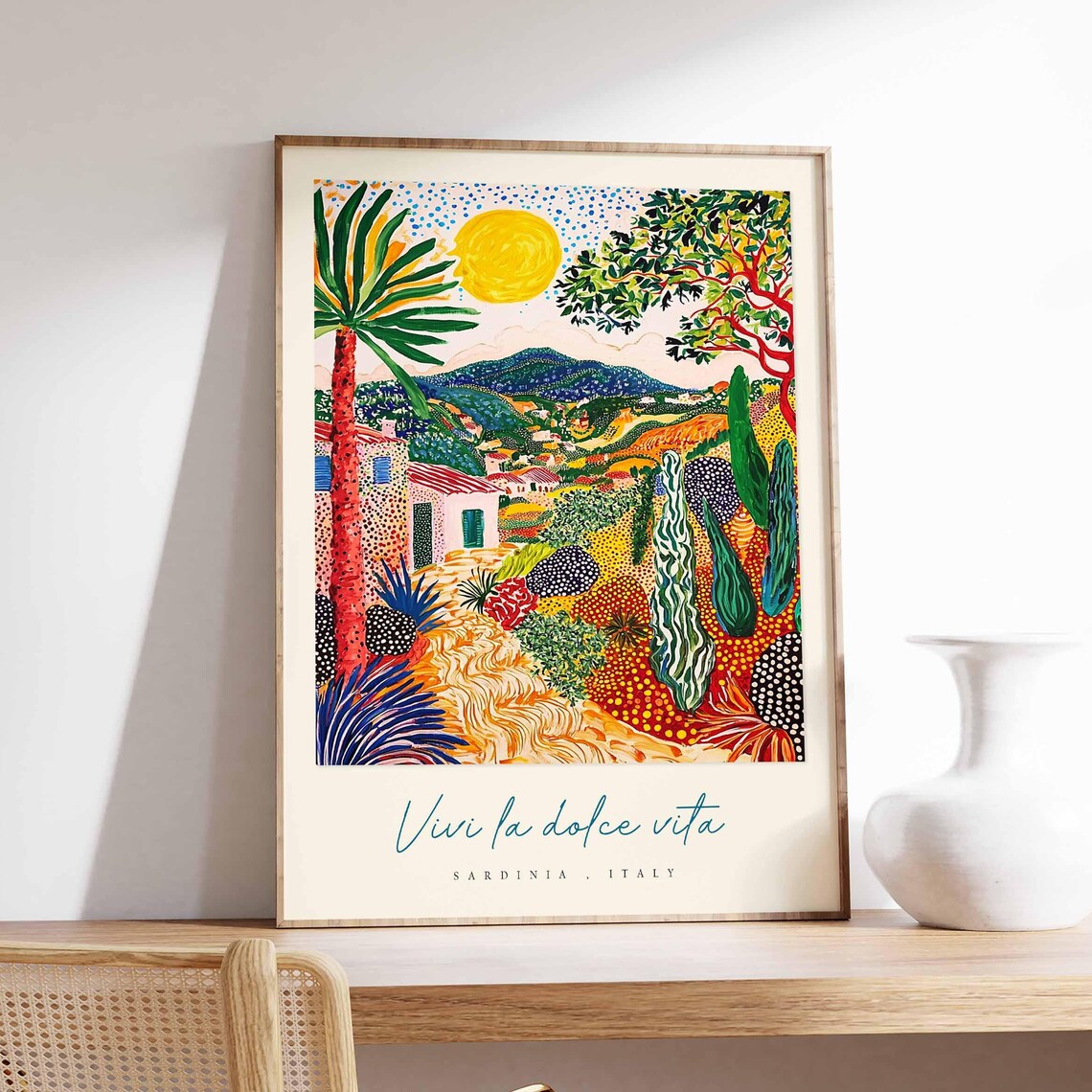 Sardinia Italian Travel Poster, Italy Travel Decor