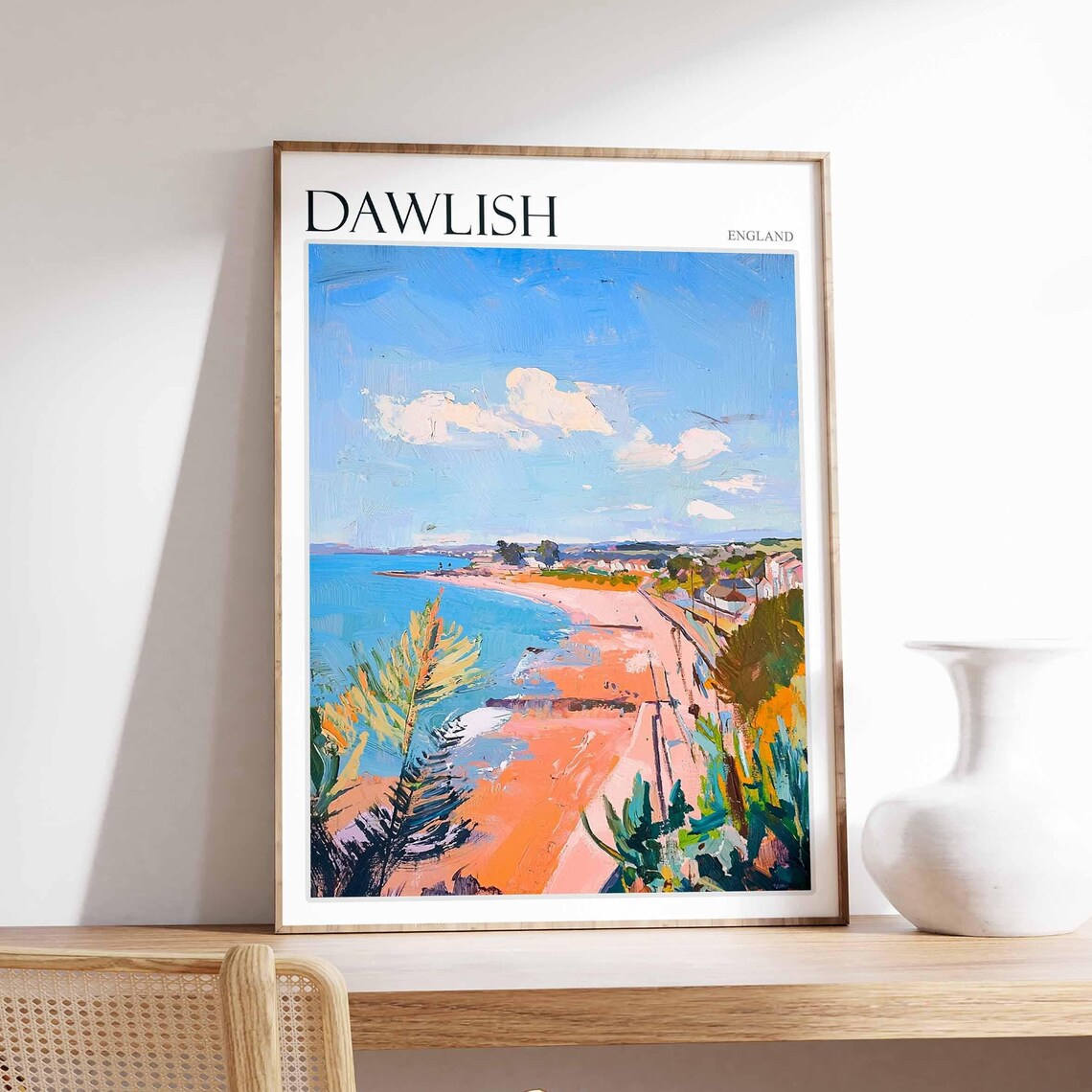 Dawlish Poster Devon Poster England Travel Poster Coastal Wall Art English Home Decor Seaside Town Poster Uk Travel Print Dawlish Art