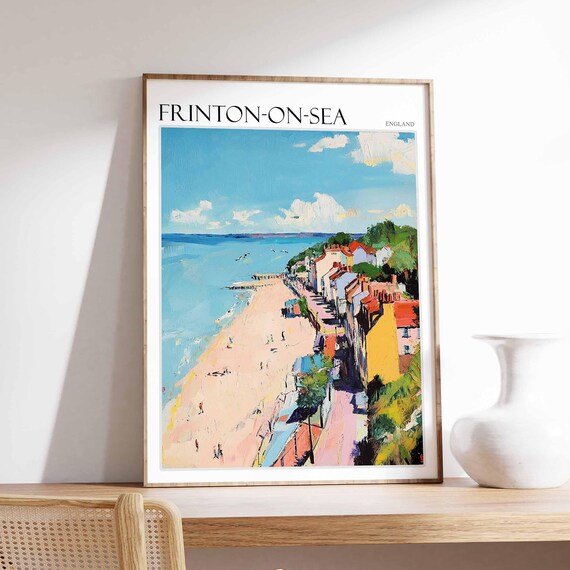 Frinton On Sea Aerial Long Beach Promenade Red Roofs Sunny Coast Poster
