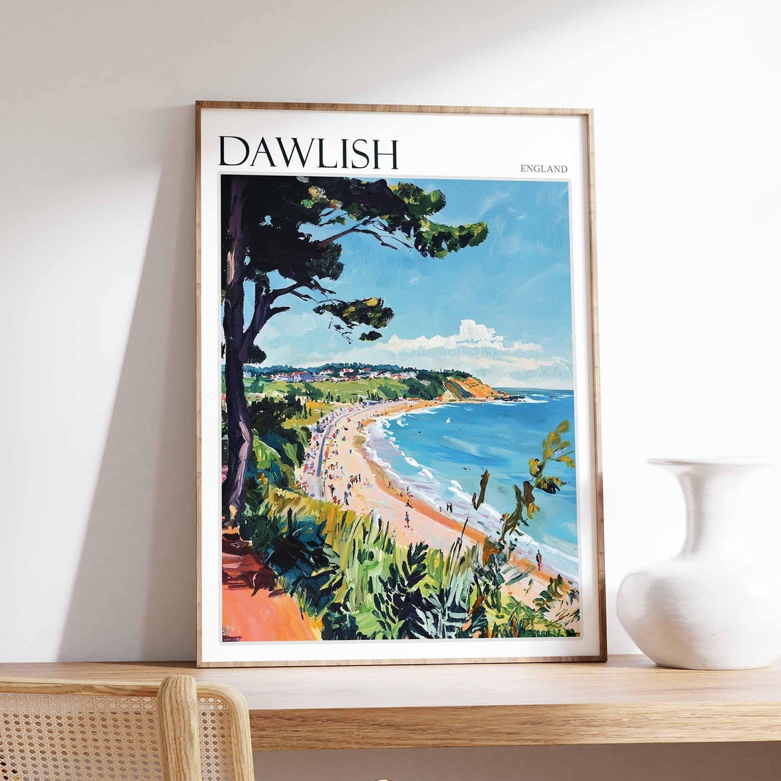 Dawlish Poster Devon Poster England Travel Poster Coastal Wall Art English Home Decor Seaside Town Poster Uk Travel Print Dawlish Art