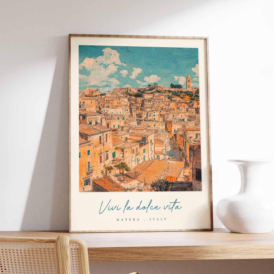 Matera Poster Italian Travel Print Matera Travel Art Matera Wall Art Italy Art Italy Travel Decor Italian Travel Gift