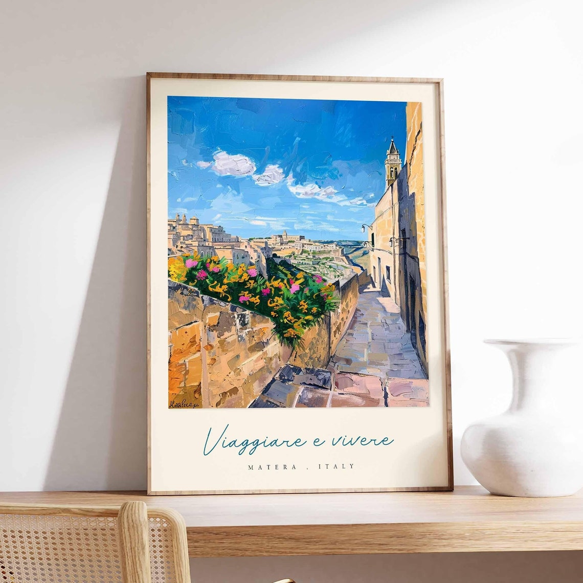 Matera Poster Italian Travel Print Matera Travel Art Matera Wall Art Italy Art Italy Travel Decor Italian Travel Gift
