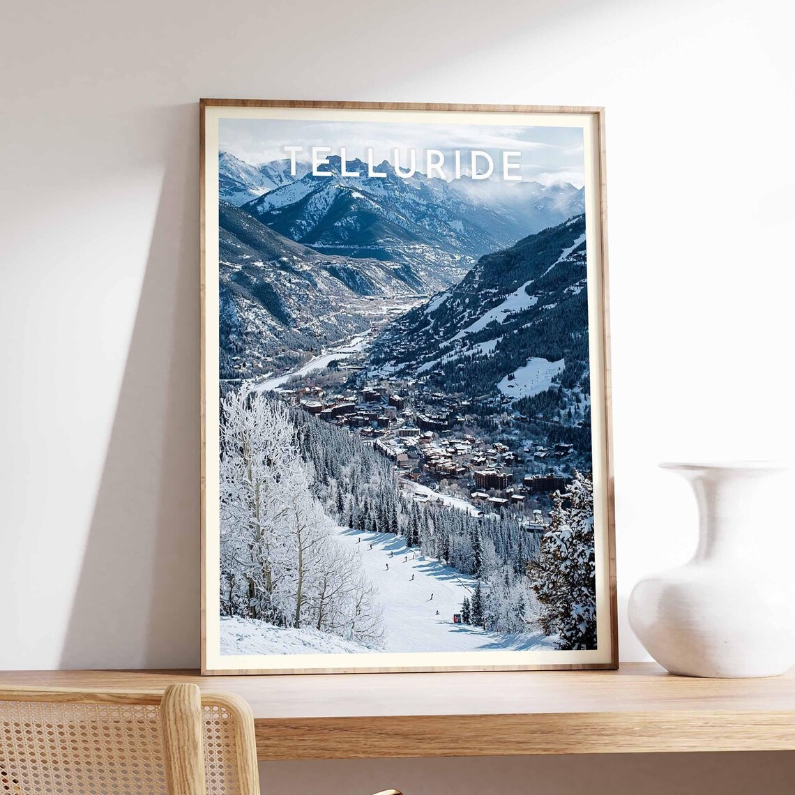 Telluride Winter Valley Panorama Over the Colorado Ski Town Poster