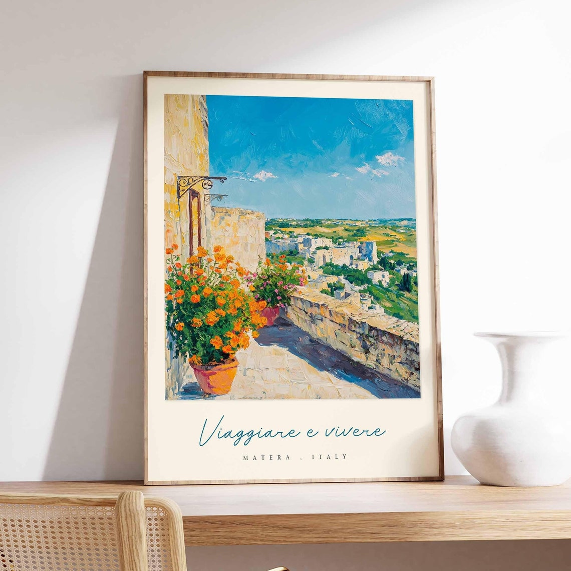 Matera Poster Italian Travel Print Matera Travel Art Matera Wall Art Italy Art Italy Travel Decor Italian Travel Gift