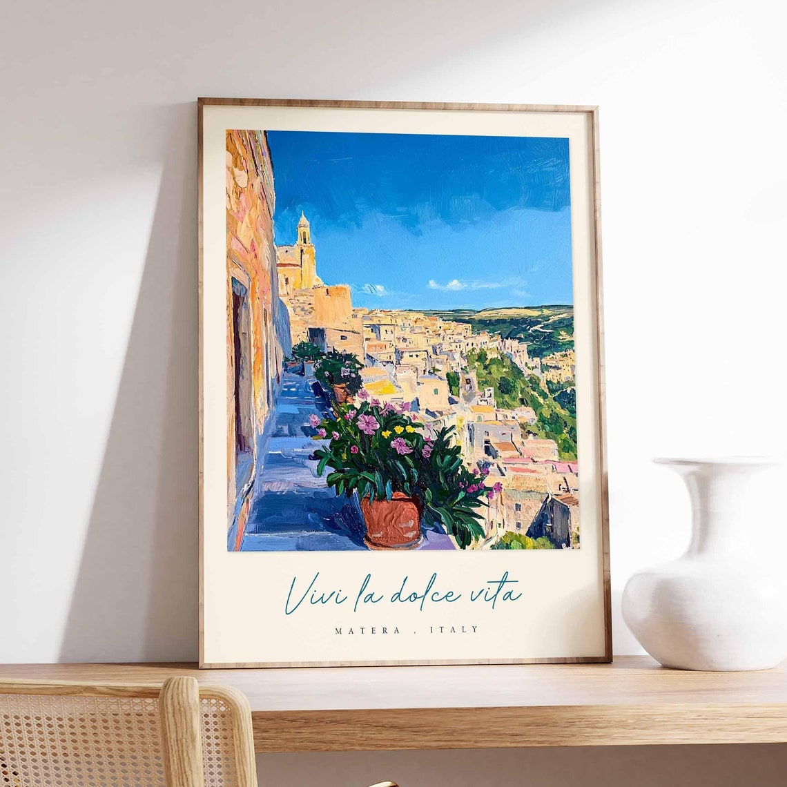 Matera Poster Italian Travel Print Matera Travel Art Matera Wall Art Italy Art Italy Travel Decor Italian Travel Gift
