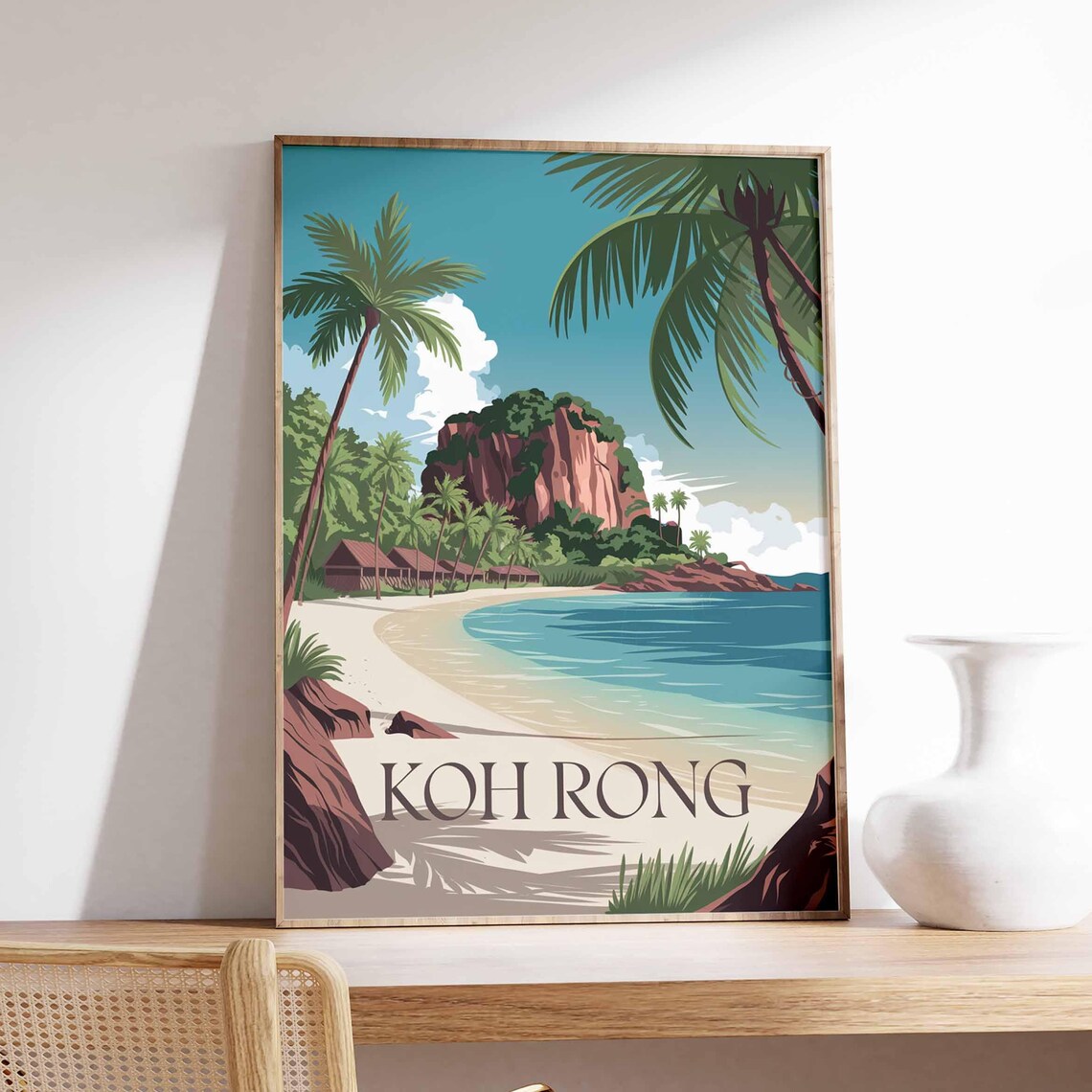 Koh Rong Cambodia Tropical Island Beach Palm Trees Paradise Poster
