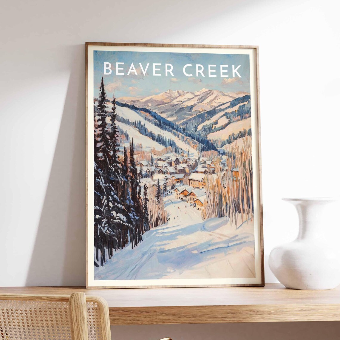 Beaver Creek Colorado Ski Village Poster with Snowcapped Mountains