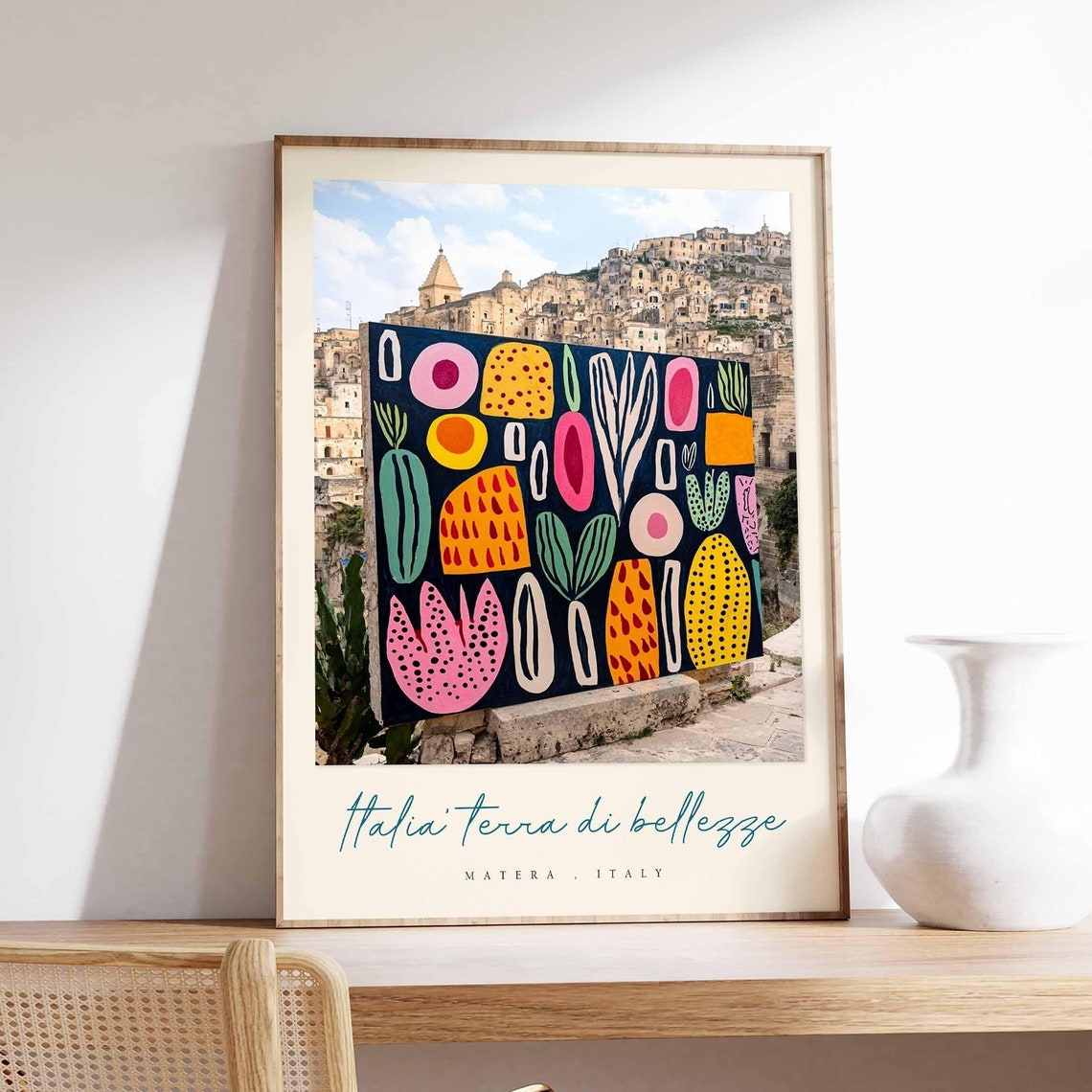Matera Poster Italian Travel Print Matera Travel Art Matera Wall Art Italy Art Italy Travel Decor Italian Travel Gift