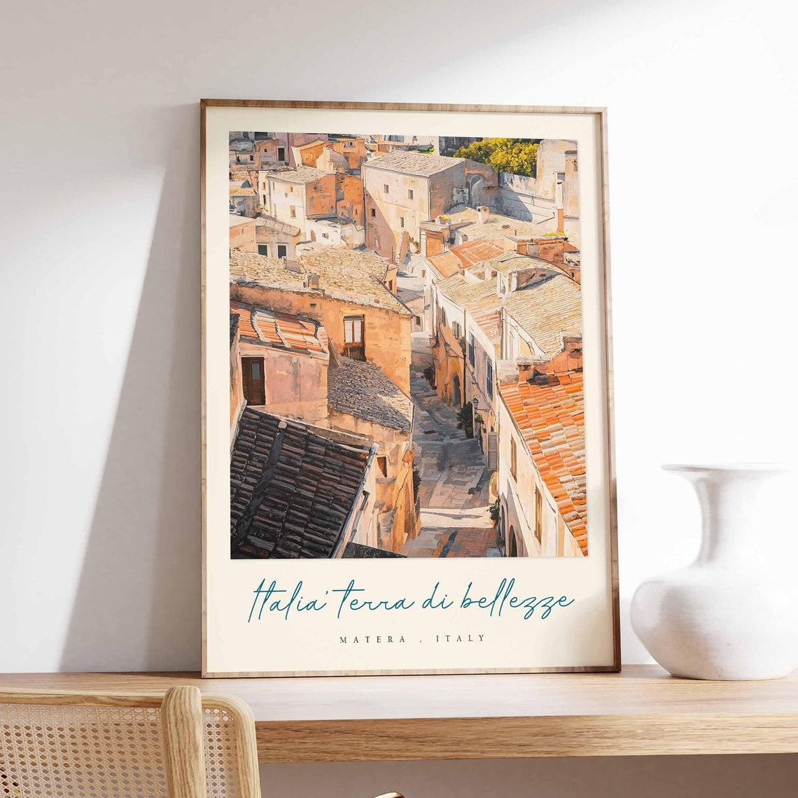 Matera Poster Italian Travel Print Matera Travel Art Matera Wall Art Italy Art Italy Travel Decor Italian Travel Gift
