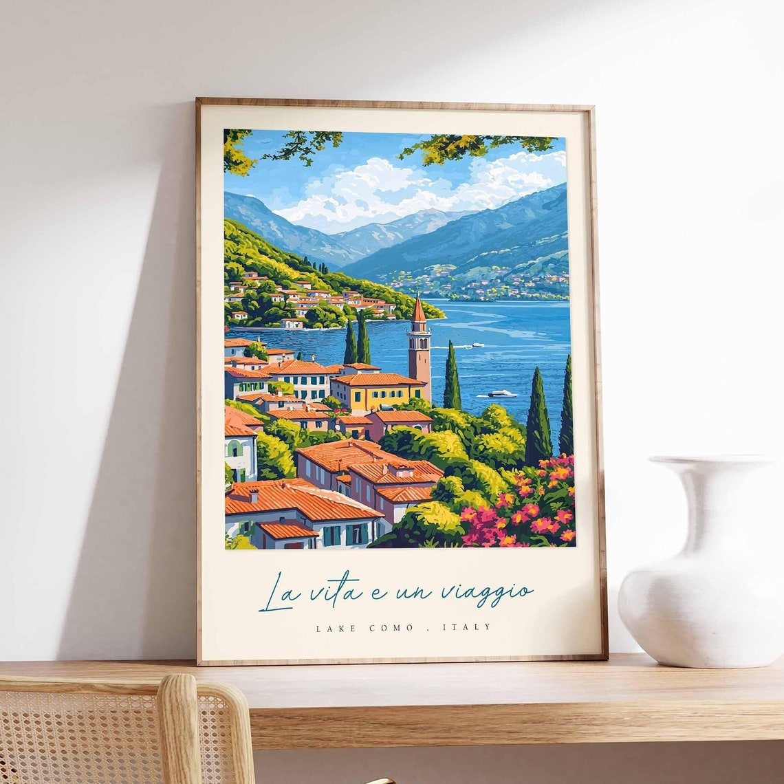 Lake Como Poster Italian Travel Print Lake Como Travel Art Lake Como Wall Art Italy Art Italy Travel Decor Italian Travel Gift