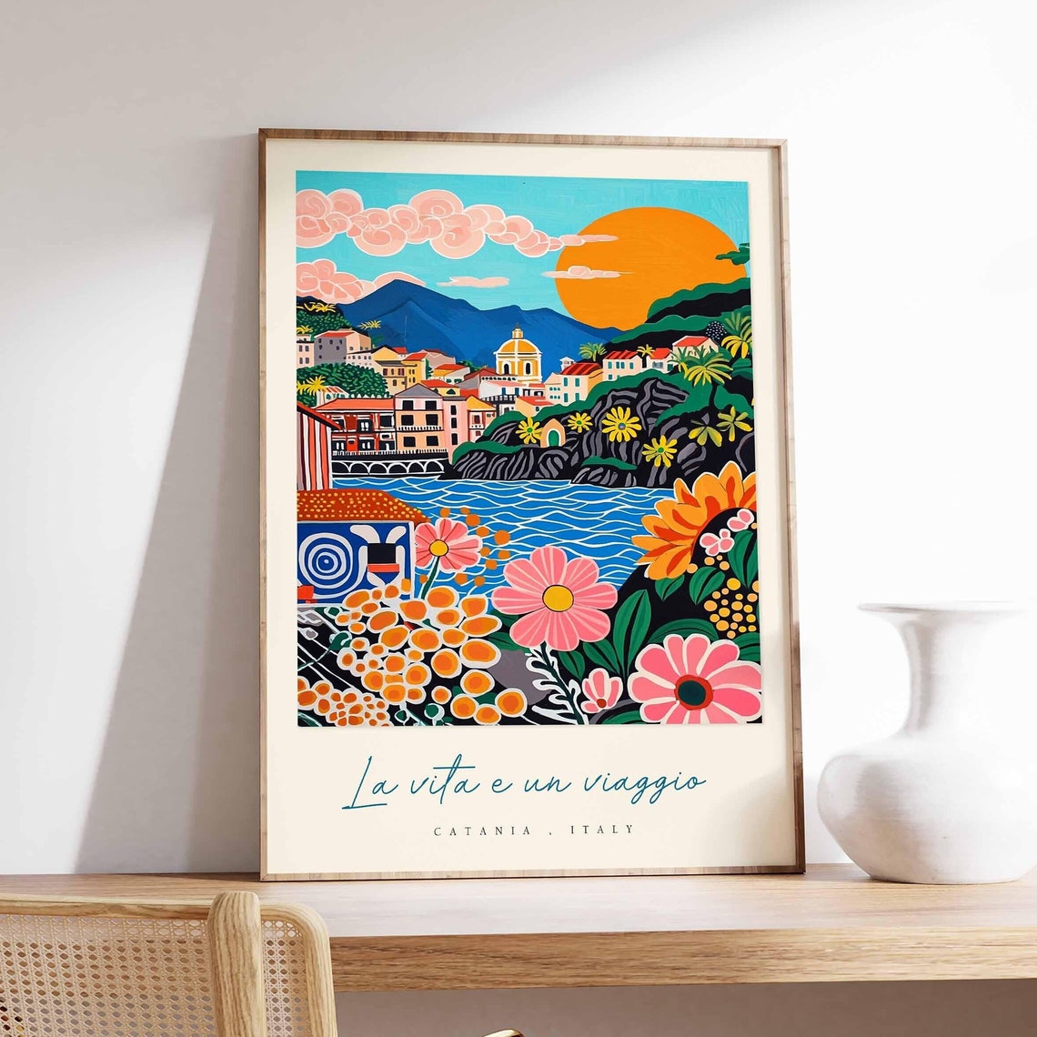 Catania Poster Catania Travel Print Catania Travel Art Catania Wall Art Italy Art Italy Travel Decor Italian Travel Gift