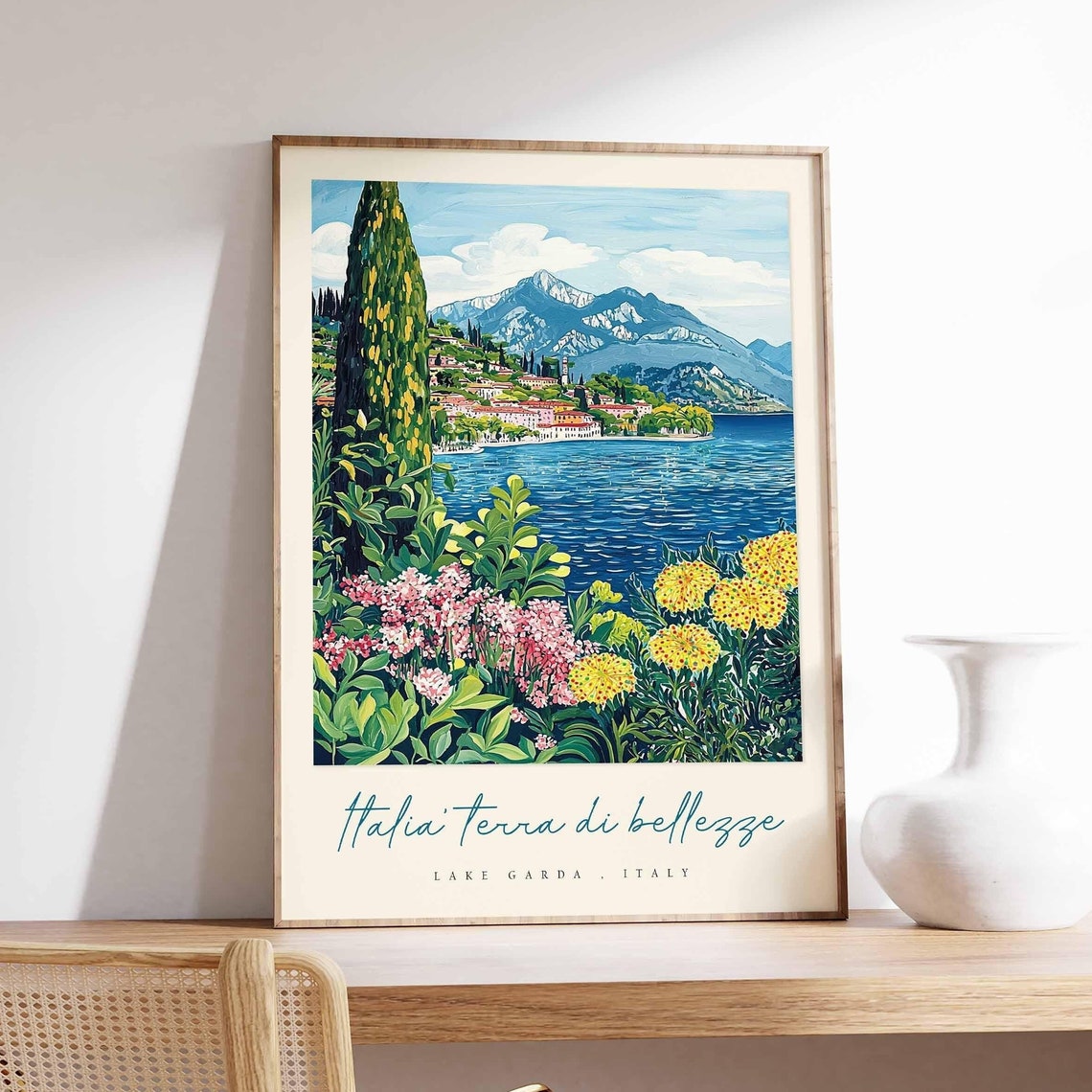 Lake Garda Poster Italian Travel Print Lake Garda Travel Art Lake Garda Wall Art Italy Art Italy Travel Decor Italian Travel Gift