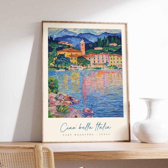 Lake Maggiore Poster Italian Travel Print Lake Maggiore Travel Art Lake Maggiore Wall Art Italy Art Italy Travel Decor Travel Gift