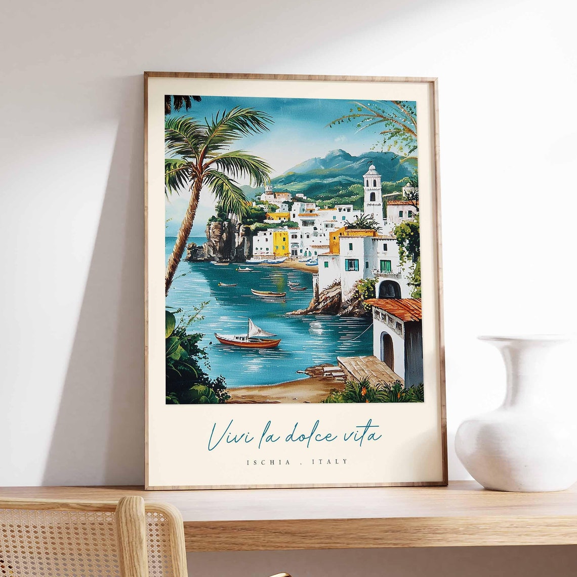 Ischia Poster Italian Travel Print Ischia Travel Art Ischia Wall Art Italy Art Italy Travel Decor Italian Travel Gift