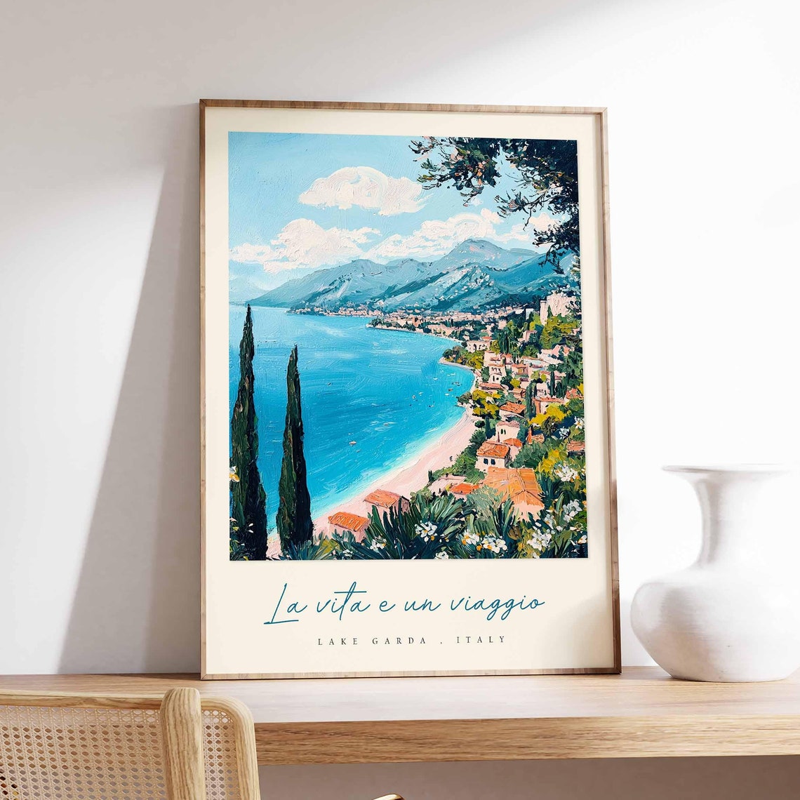 Lake Garda Poster Italian Travel Print Lake Garda Travel Art Lake Garda Wall Art Italy Art Italy Travel Decor Italian Travel Gift