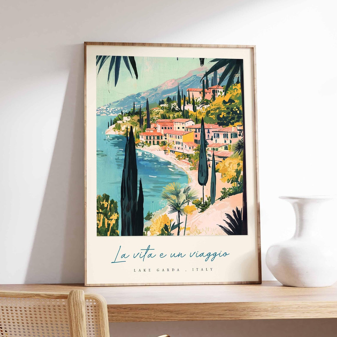 Lake Garda Poster Italian Travel Print Lake Garda Travel Art Lake Garda Wall Art Italy Art Italy Travel Decor Italian Travel Gift