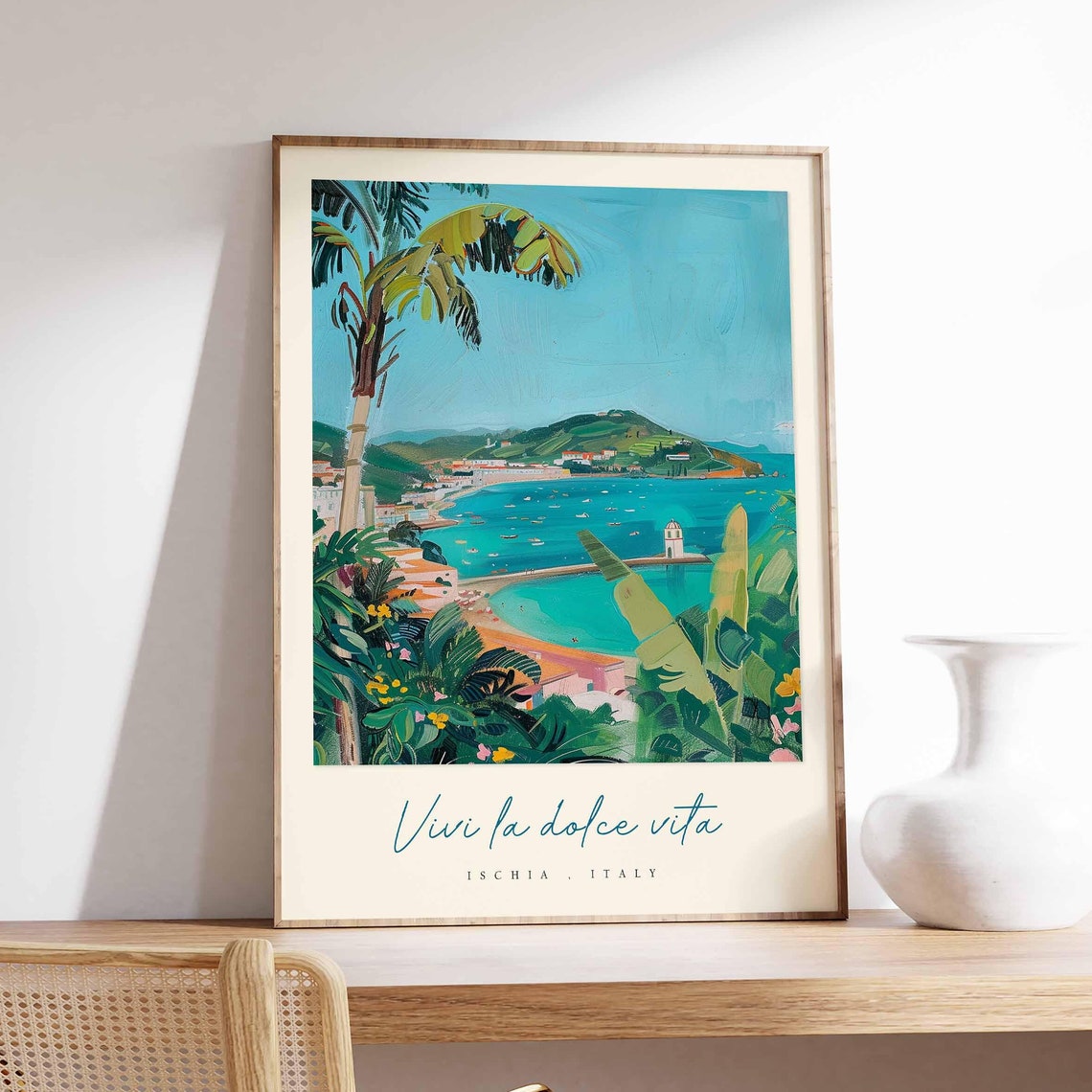 Ischia Poster Italian Travel Print Ischia Travel Art Ischia Wall Art Italy Art Italy Travel Decor Italian Travel Gift