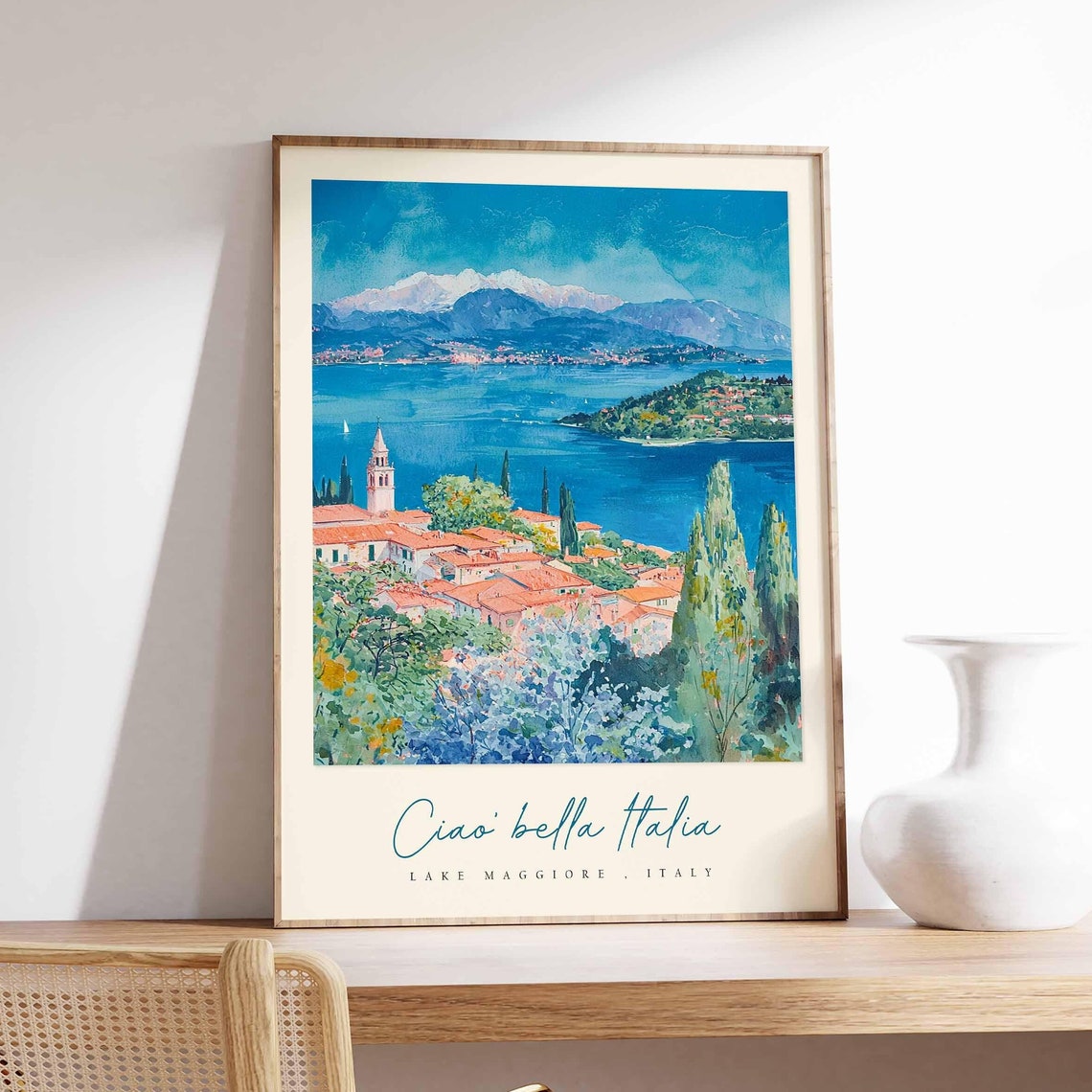 Lake Maggiore Poster Italian Travel Print Lake Maggiore Travel Art Lake Maggiore Wall Art Italy Art Italy Travel Decor Travel Gift