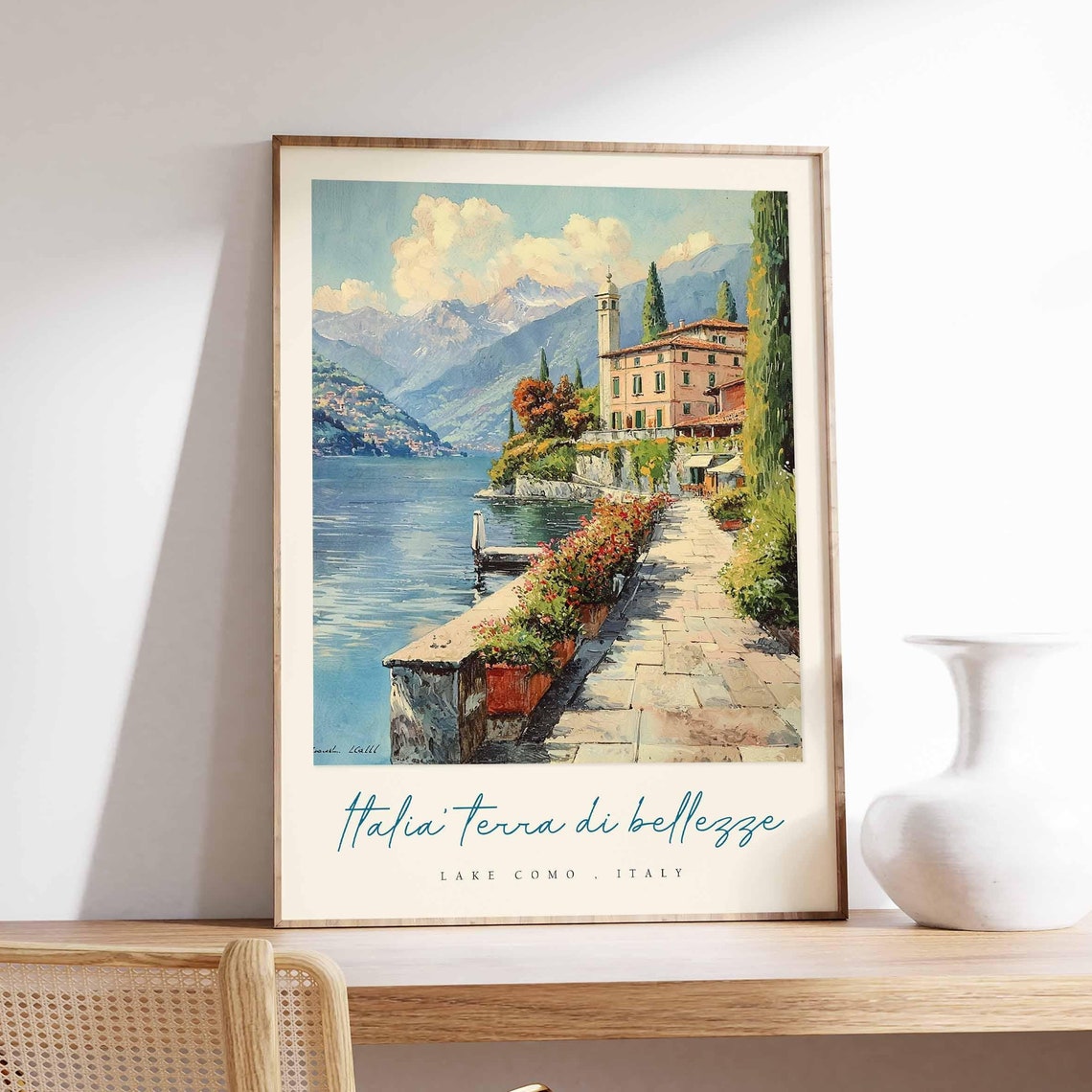 Lake Como Poster Italian Travel Print Lake Como Travel Art Lake Como Wall Art Italy Art Italy Travel Decor Italian Travel Gift