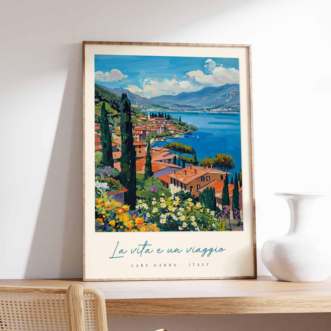 Lake Garda Poster Italian Travel Print Lake Garda Travel Art Lake Garda Wall Art Italy Art Italy Travel Decor Italian Travel Gift