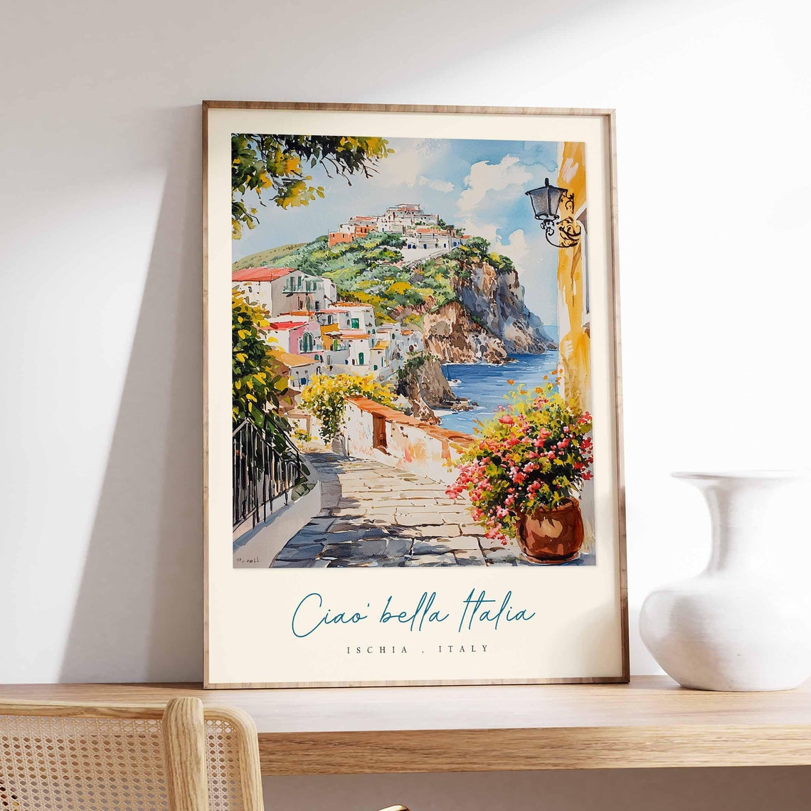 Ischia Poster Italian Travel Print Ischia Travel Art Ischia Wall Art Italy Art Italy Travel Decor Italian Travel Gift