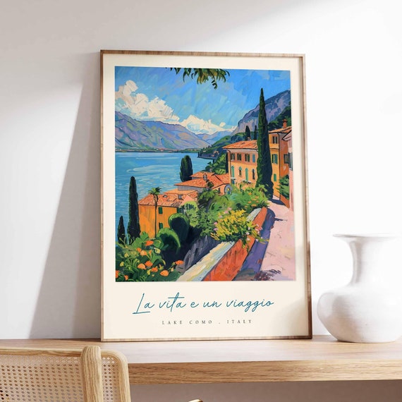 Lake Como Poster Italian Travel Print Lake Como Travel Art Lake Como Wall Art Italy Art Italy Travel Decor Italian Travel Gift