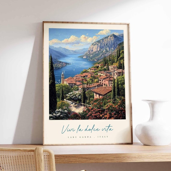 Lake Garda Poster Italian Travel Print Lake Garda Travel Art Lake Garda Wall Art Italy Art Italy Travel Decor Italian Travel Gift
