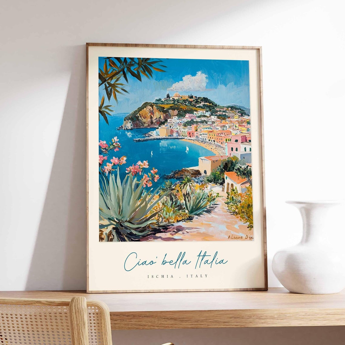 Ischia Poster Italian Travel Print Ischia Travel Art Ischia Wall Art Italy Art Italy Travel Decor Italian Travel Gift