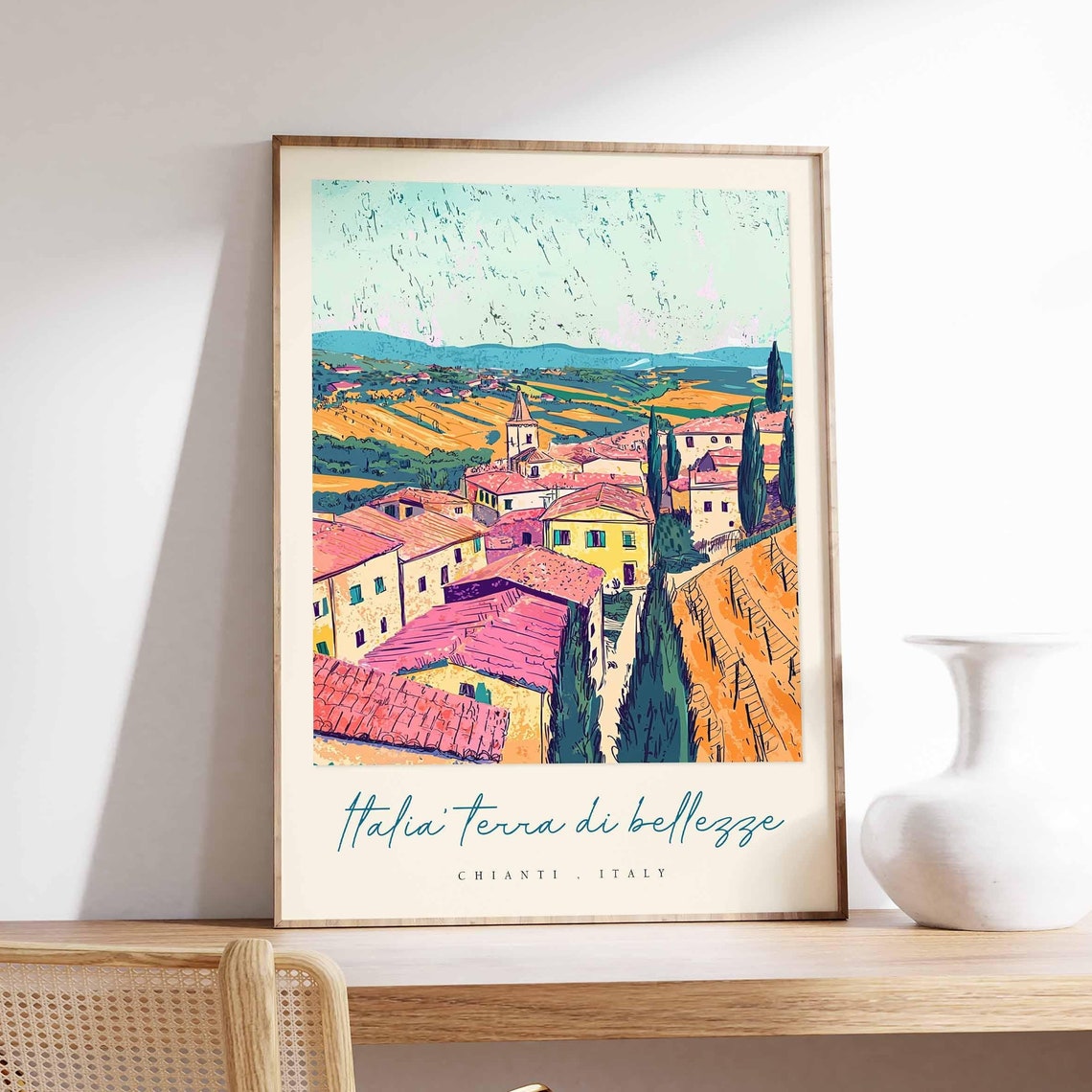 Chianti Poster Chianti Travel Print Chianti Travel Art Chianti Wall Art Italy Art Italy Travel Decor Italian Travel Gift
