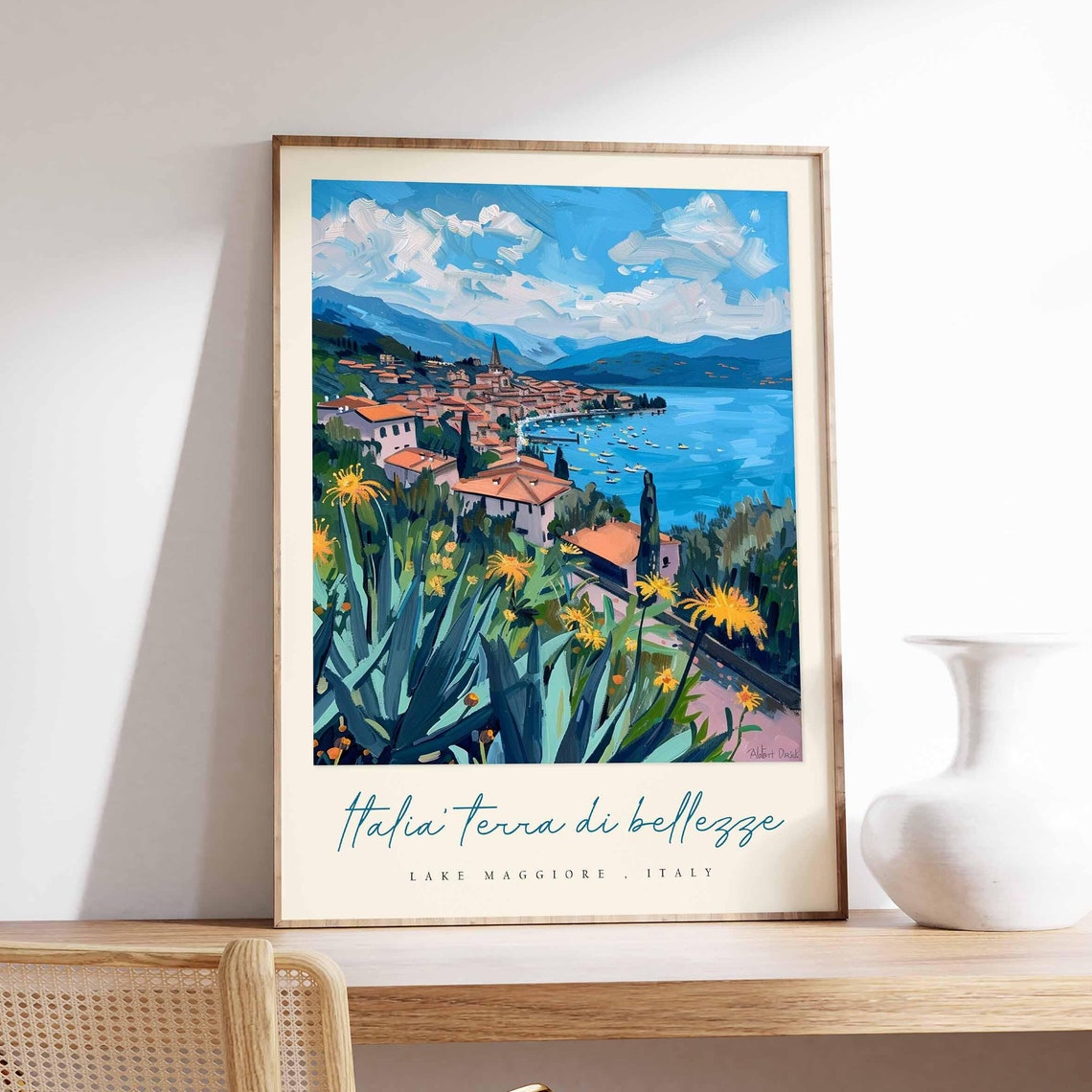 Lake Maggiore Poster Italian Travel Print Lake Maggiore Travel Art Lake Maggiore Wall Art Italy Art Italy Travel Decor Travel Gift