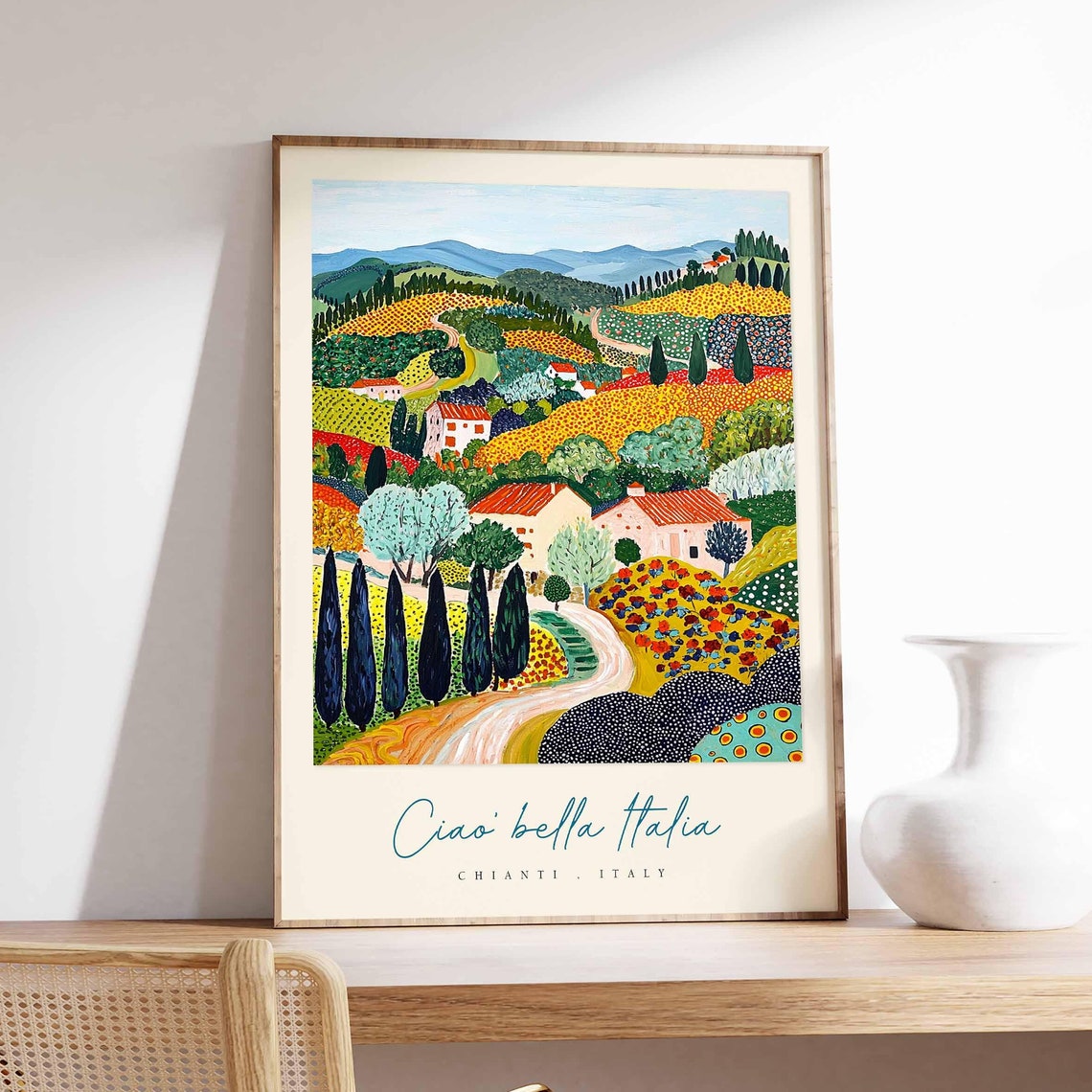 Chianti Italy Ciao Bella Italia Rolling Cypress Hills Villa Poster