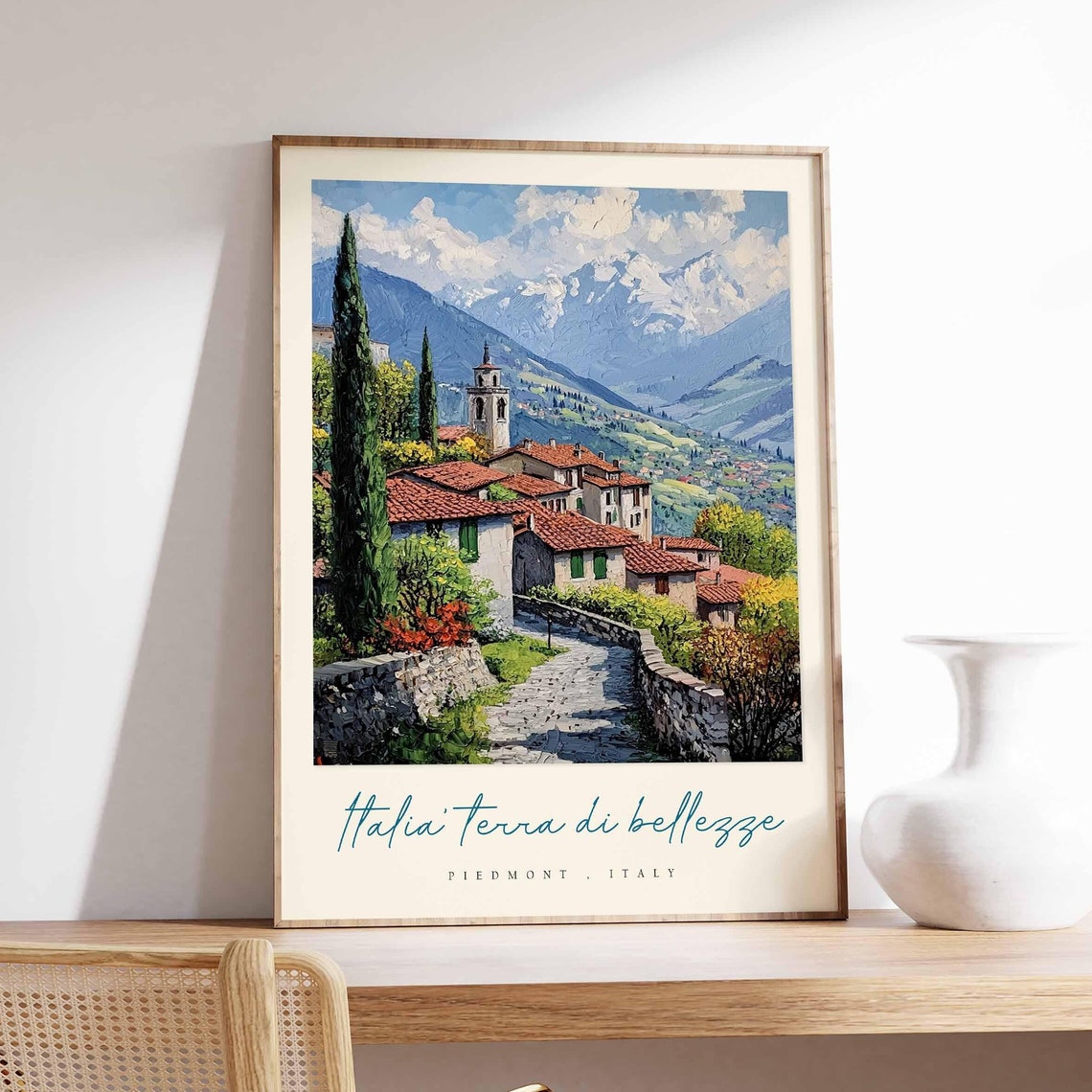 Piedmont Poster Italian Travel Print Piedmont Travel Art Piedmont Wall Art Italy Art Italy Travel Decor Italian Travel Gift