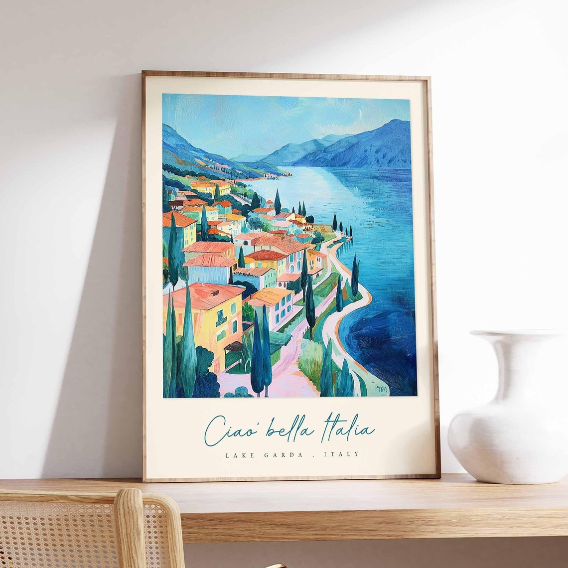 Lake Garda Poster Italian Travel Print Lake Garda Travel Art Lake Garda Wall Art Italy Art Italy Travel Decor Italian Travel Gift