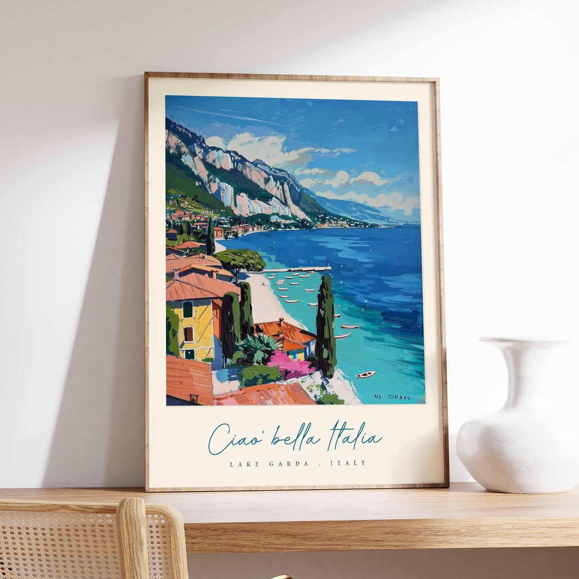Lake Garda Poster Italian Travel Print Lake Garda Travel Art Lake Garda Wall Art Italy Art Italy Travel Decor Italian Travel Gift