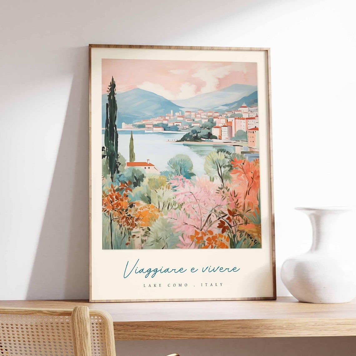 Lake Como Poster Italian Travel Print Lake Como Travel Art Lake Como Wall Art Italy Art Italy Travel Decor Italian Travel Gift