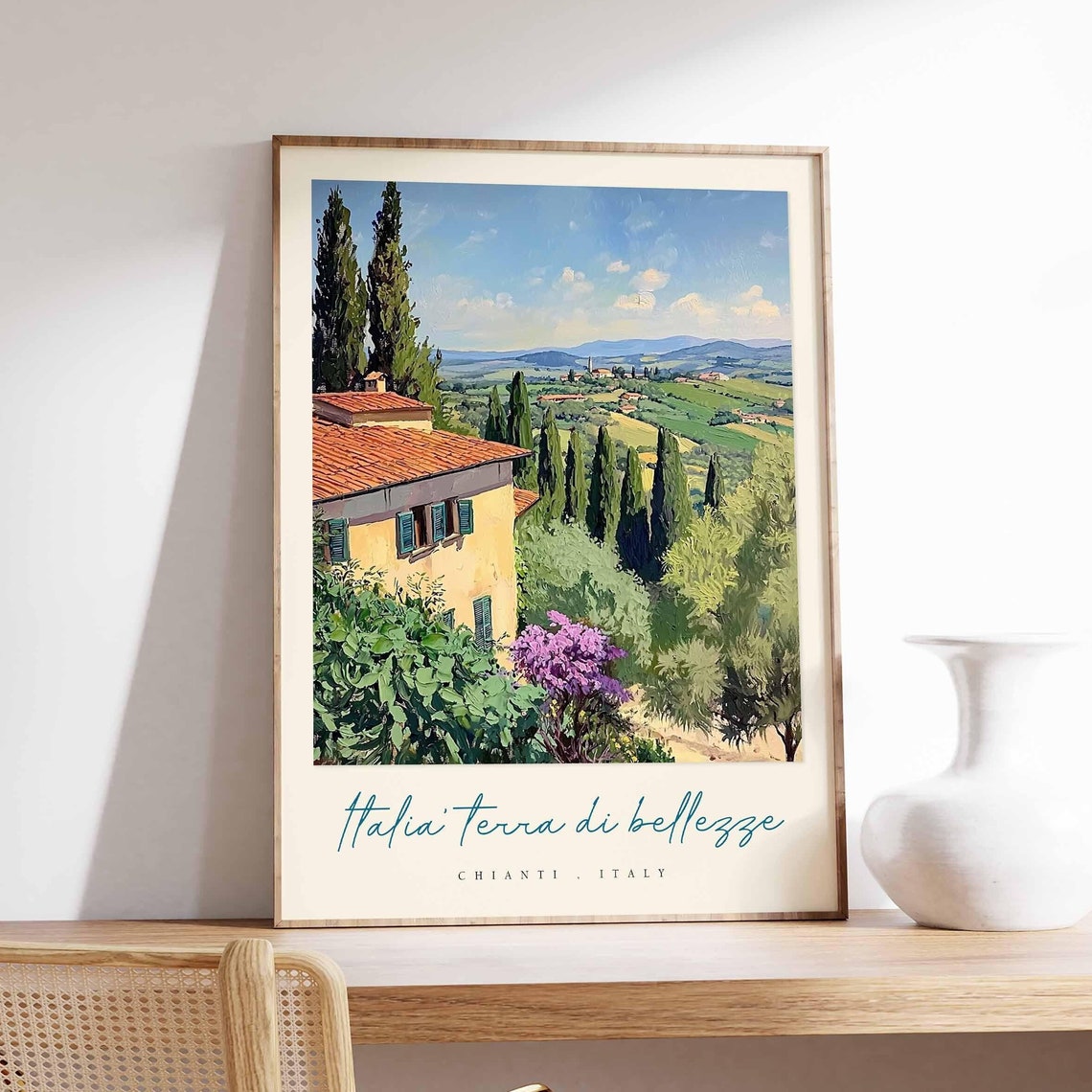 Chianti Italy Terra di Bellezze Cypress Villa Gardens Poster