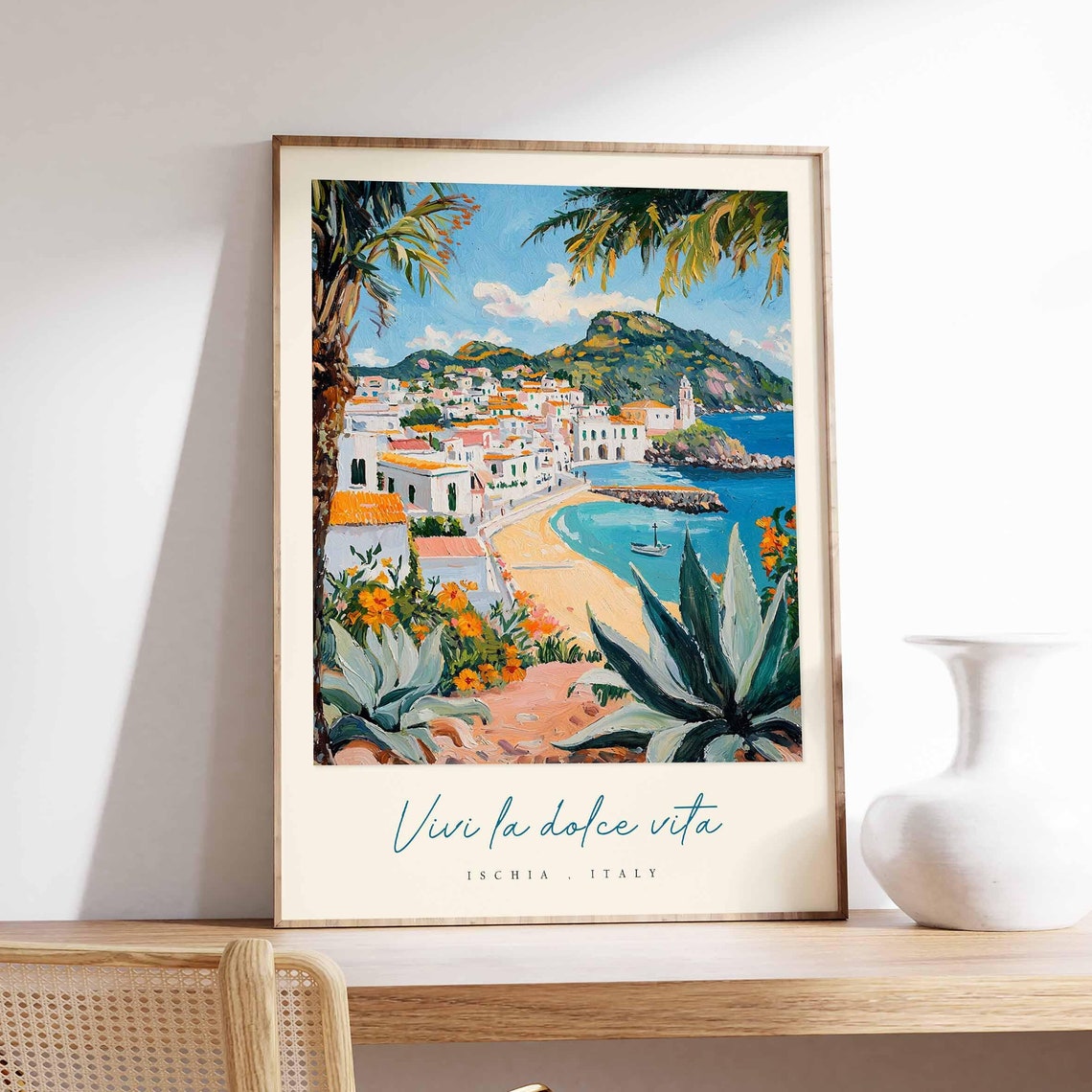 Ischia Poster Italian Travel Print Ischia Travel Art Ischia Wall Art Italy Art Italy Travel Decor Italian Travel Gift