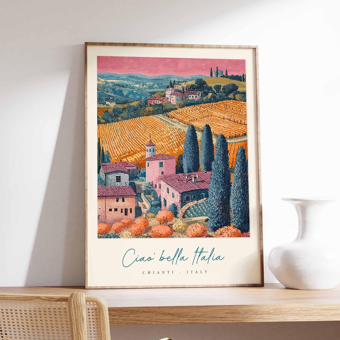 Chianti Poster Chianti Travel Print Chianti Travel Art Chianti Wall Art Italy Art Italy Travel Decor Italian Travel Gift