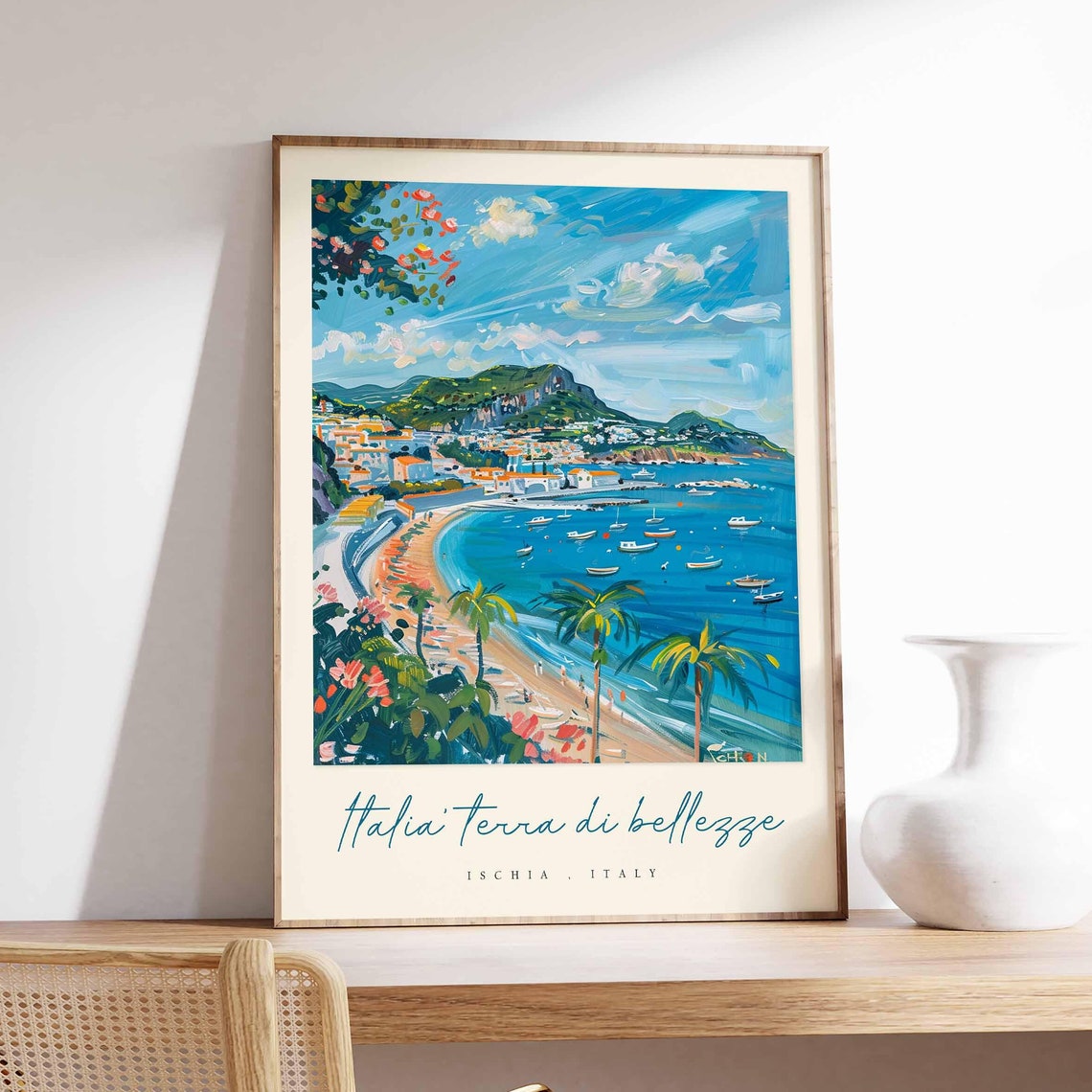 Ischia Poster Italian Travel Print Ischia Travel Art Ischia Wall Art Italy Art Italy Travel Decor Italian Travel Gift