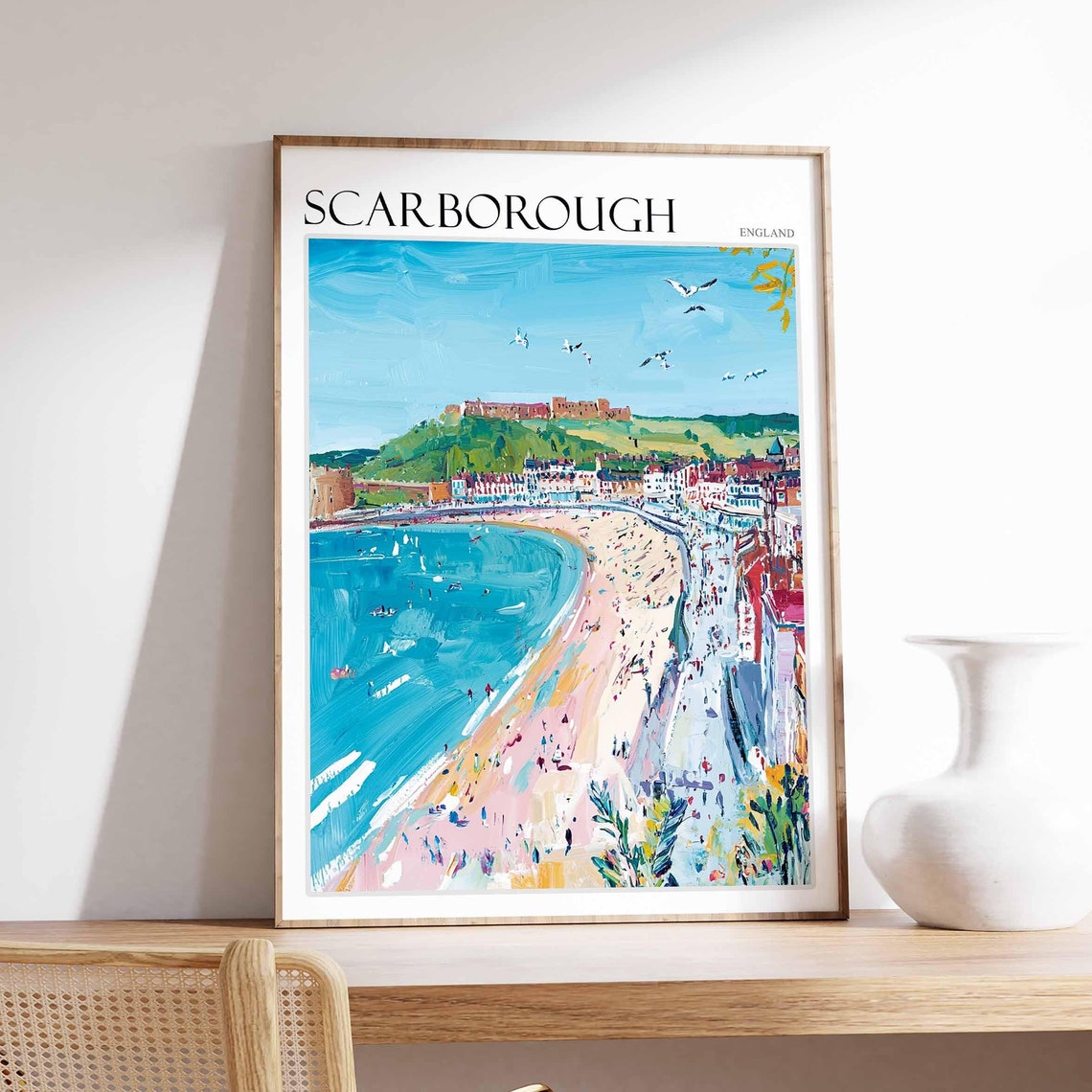 Scarborough Poster Uk Travel Poster Coastal Wall Art British Decor Uk Home Decor Scarborough Travel Decor Scarborough Wall Art Uk Art