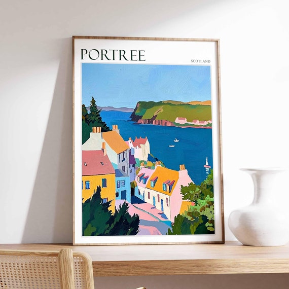 Portree Poster Scotland Poster Scottish Highlands Poster Isle Of Skye Poster Scottish Decor Portree Wall Decor Portree Travel Art