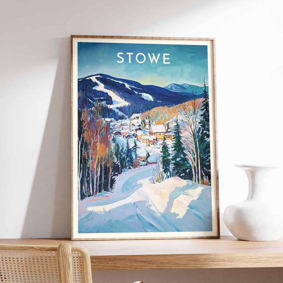 Stowe Slopeside Trail Winding Down to the Vermont Village Poster